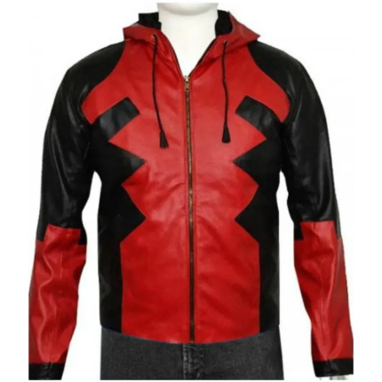 Deadpool-Leather- Hoodie-Costume